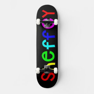 Sheffey Bold Rainbow Fonts Skate Board Skateboard
