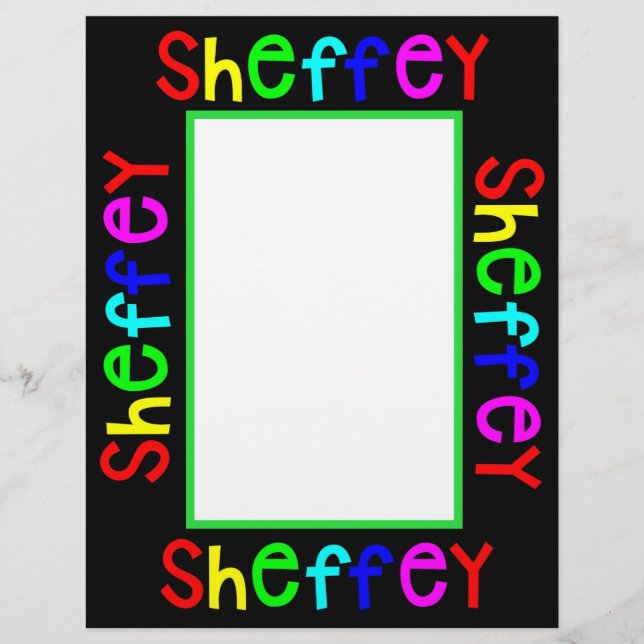 Sheffey Bold Rainbow Schriftartes Briefbogen (Vorderseite)