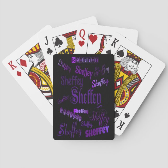 Sheffey Lila Schriftartes Spielkarten (Rückseite)