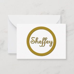 Sheffey Monogram in Gold Mitteilungskarte