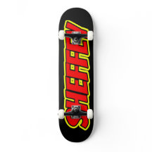 Sheffey Red Comic Schriftartes Skate Board