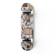 Sheffey Schriftartes - Bronze und Graue Skate Boar