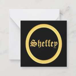 Sheffey Schriftartes - Schwarz und Gold Mitteilungskarte