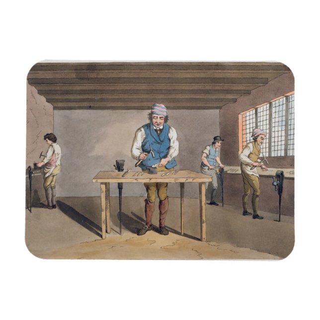 Sheffield Cutler von `Costume of Yorkshire' engr Magnet (Horizontal)