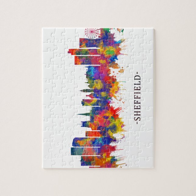 Sheffield England Skyline Puzzle (Vertikal)