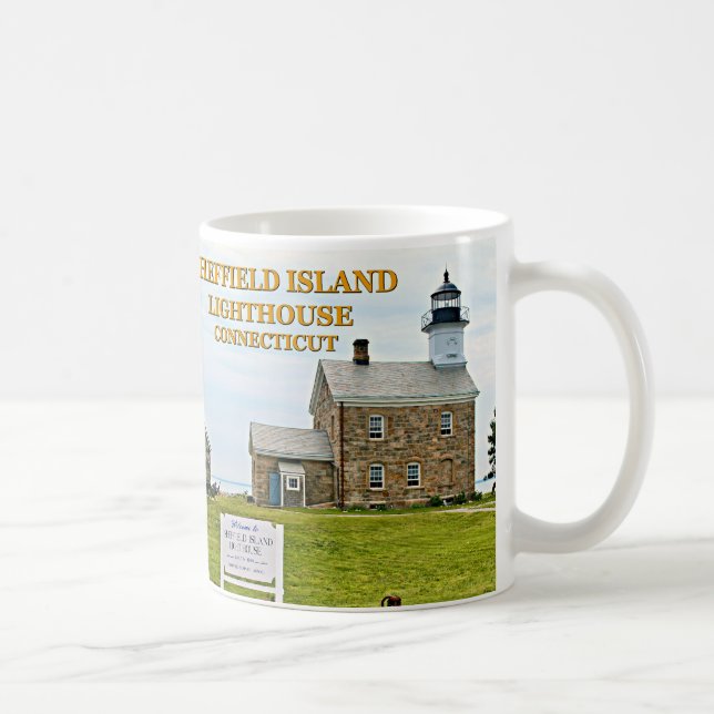 Sheffield-Insel-Leuchtturm, Connecticut Tasse (Rechts)