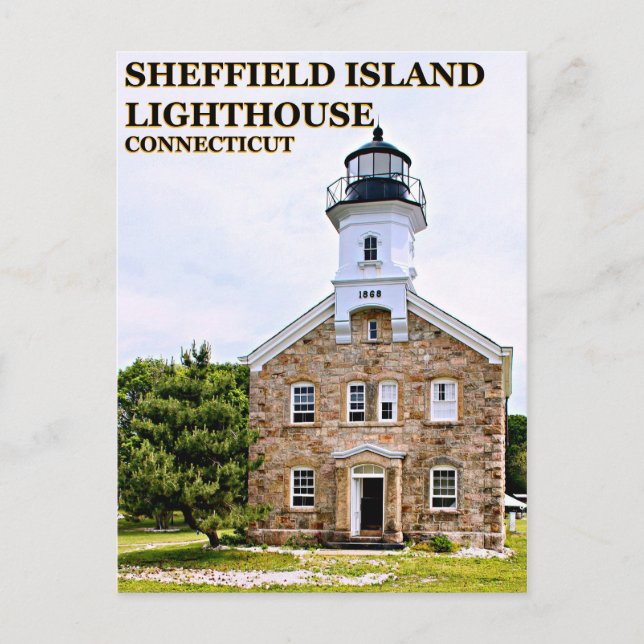 Sheffield Island Lighthouse, Connecticut Postkarte (Vorderseite)