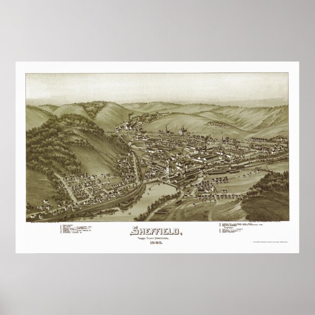 Sheffield, PA Panoramic Map - 1895 Poster (Vorne)