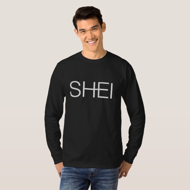 SHEI langes Hülsen-Logo-T-Shirt T-Shirt (Vorne ganz)