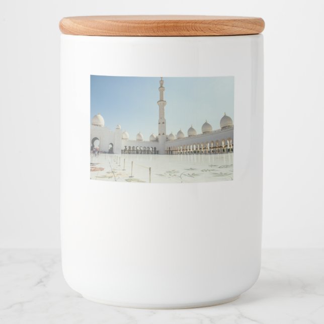 Sheik Zayed Grand Mosque ,Abu Dhabi Lebensmitteletikett (Vorderseite)