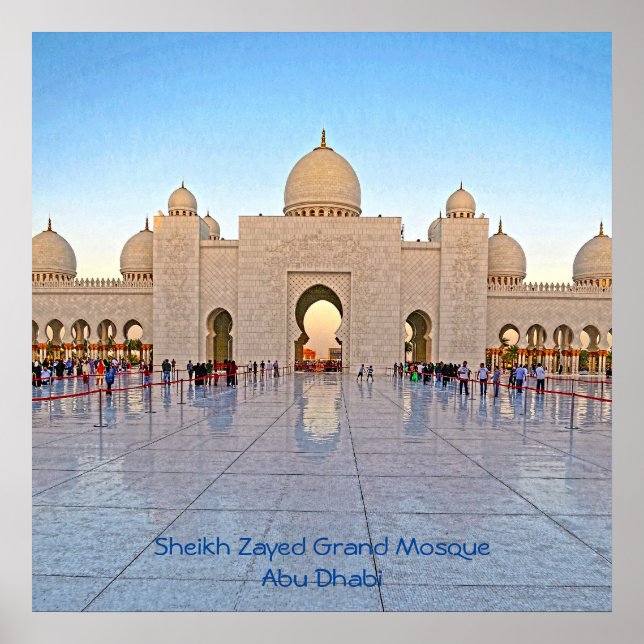 Sheik Zayed Grand Mosque Plaza Poster (Vorne)