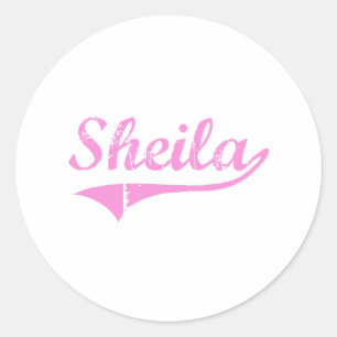 Sheila Classic Style Name Runder Aufkleber