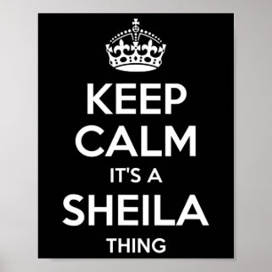 Sheila Keep Calm Personalisierter Name Geburtstag Poster