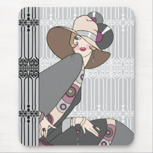 Shelby, Dame in Grau und Rose aus den 1930ern Mousepad