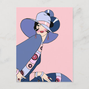 Shelby, Dame in Pink und Blau, 1920er Jahre Postkarte