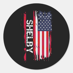 Shelby Flagge Amerika Runder Aufkleber