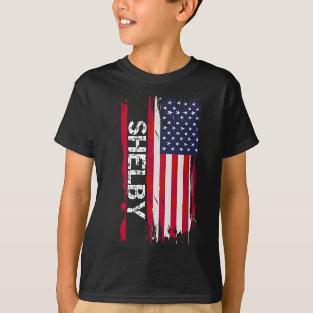 Shelby Flagge Amerika  T-Shirt (Vorderseite)
