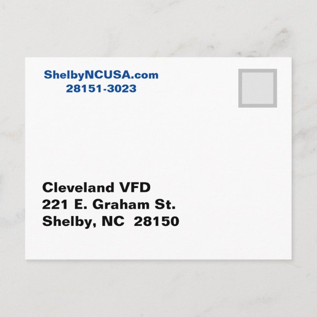 Shelby NC Historic Postcard Postkarte (Rückseite)