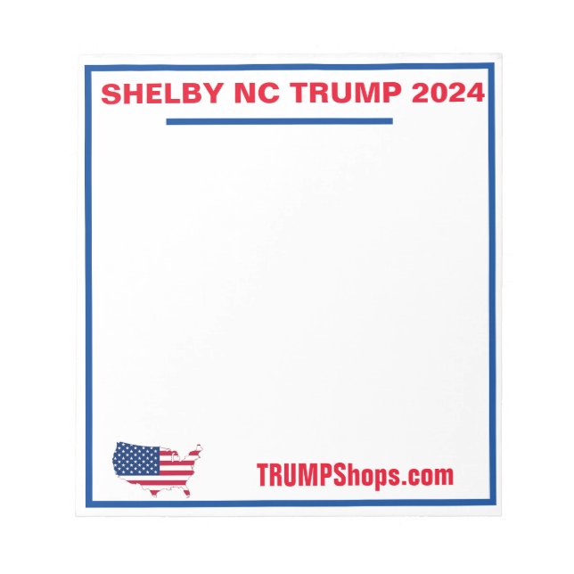 SHELBY NC TRUMP 2024 Notepad Notizblock (Vorderseite)