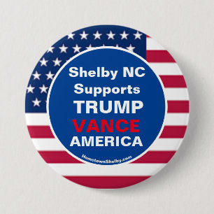 Shelby NC unterstützt TRUMP VANCE AMERICA Button