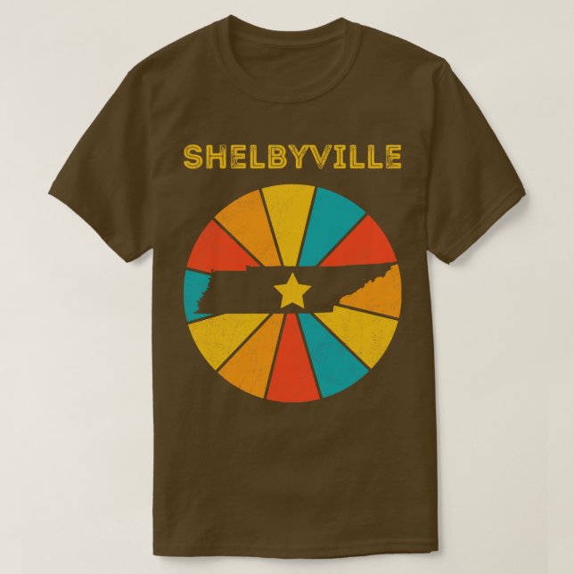 Shelbyville Tennessee Vintages zerrüttetes Souveni T-Shirt (Design vorne)