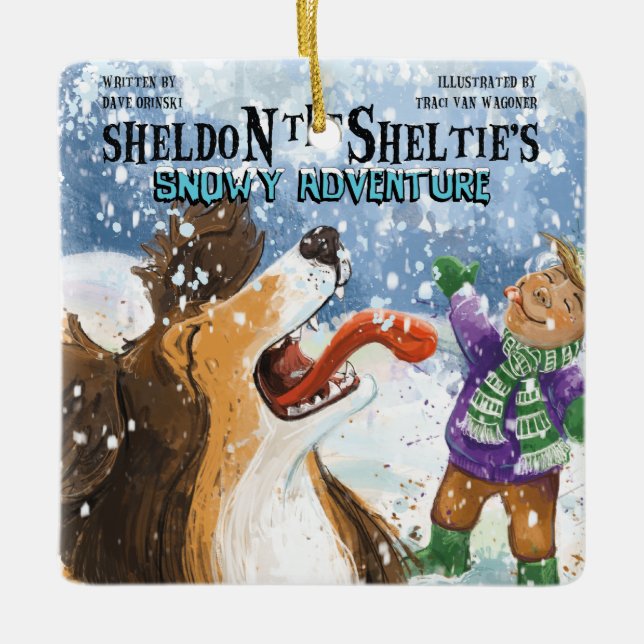 Sheldon der Sheltie Keramikornament (Vorderseite)