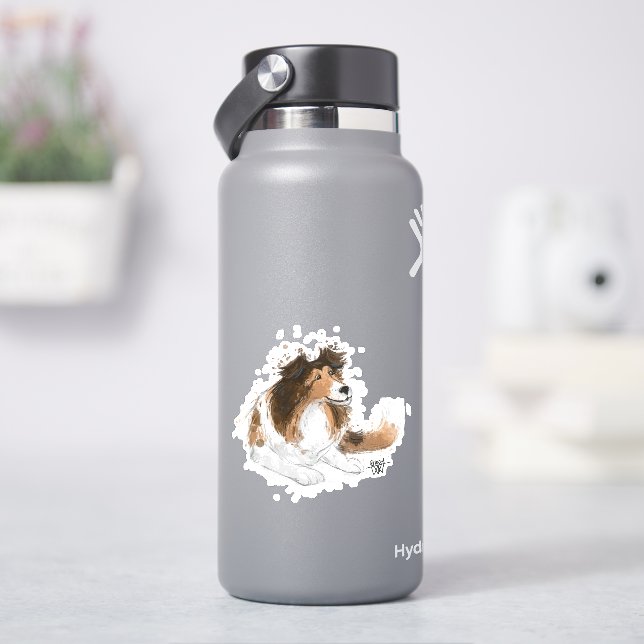 Sheldon die Sheltie Aufkleber (HydroFlask)