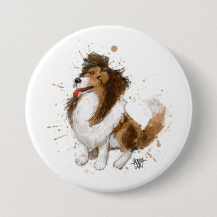 Sheldon die Sheltie Button