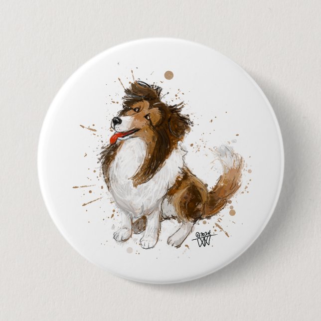 Sheldon die Sheltie Button (Vorderseite)