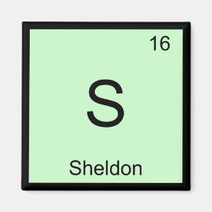 Sheldon Namenschemie-Element-Periodensystem Magnet