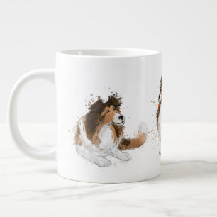 Sheldon the Sheltie Drei Posen Jumbo-Tasse