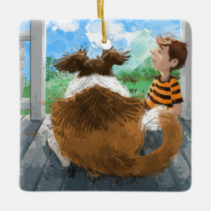 Sheldon und Davie Relaxing Keramikornament