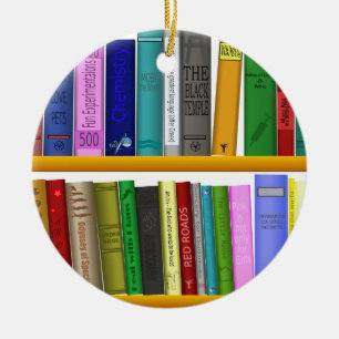 shelf books library reading keramik ornament