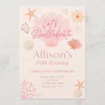 Shell Birthday Invitation 