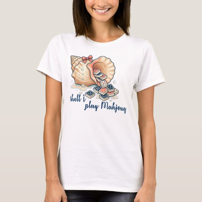 Shell I Play Mahjong Coastal T-Shirt (Vorderseite)