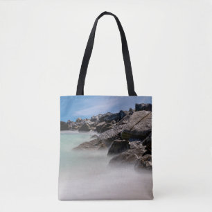 Shell Island Felsen und Wellen Einkaufstasche