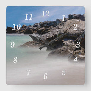 Shell Island Felsen und Wellen Wanduhr