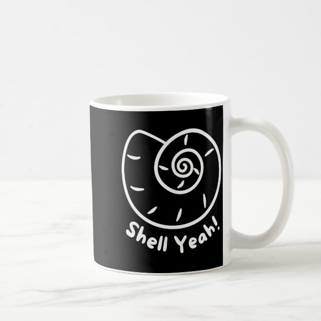 Shell Yeah Funny Beach Quote With Nautical Sea She Kaffeetasse (Rechts)