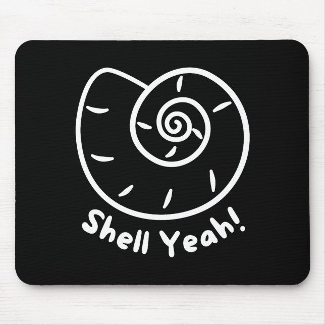 Shell Yeah Funny Beach Quote With Nautical Sea She Mousepad (Vorne)