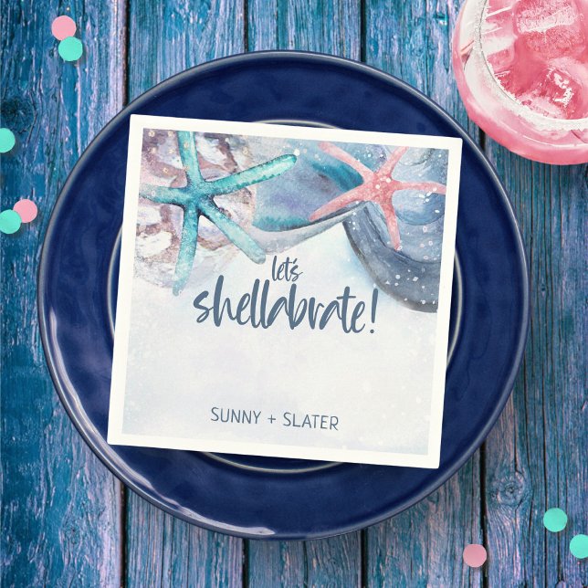 Shellabration | Beach Starfish Seashells Serviette (Von Creator hochgeladen)