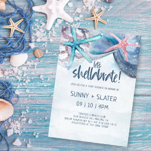Shellabration Strand Meer Muscheln Babyparty Einladung
