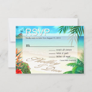 Shelley & Dan Exotischer Strand RSVP ::custom:: Karte
