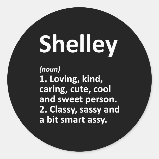 Shelley Definition D Funny Birthday  Runder Aufkleber (Vorderseite)