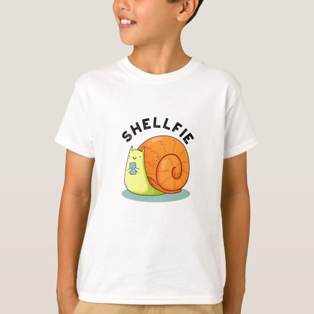 Shellfie Funny Snail Selfie Pun T-Shirt (Vorderseite)
