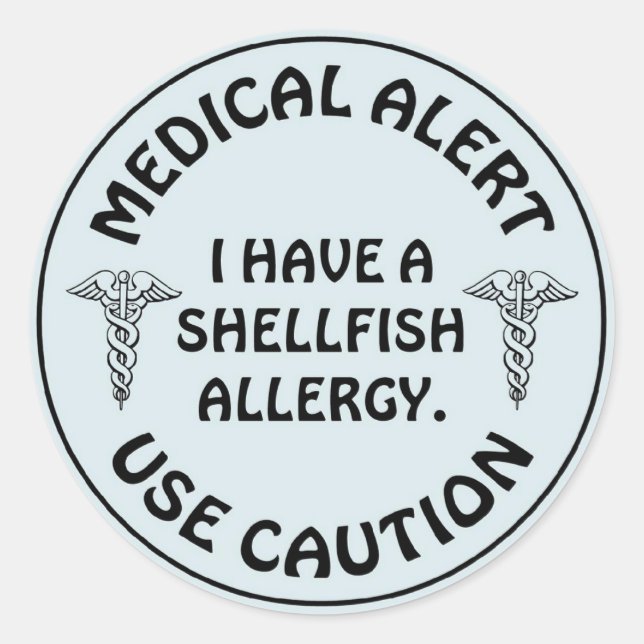 SHELLFISH ALLERGY RUNDER AUFKLEBER (Vorderseite)