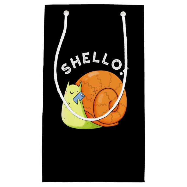Shello Funny Snail Handy Pub Dark BG Kleine Geschenktüte (Vorderseite)