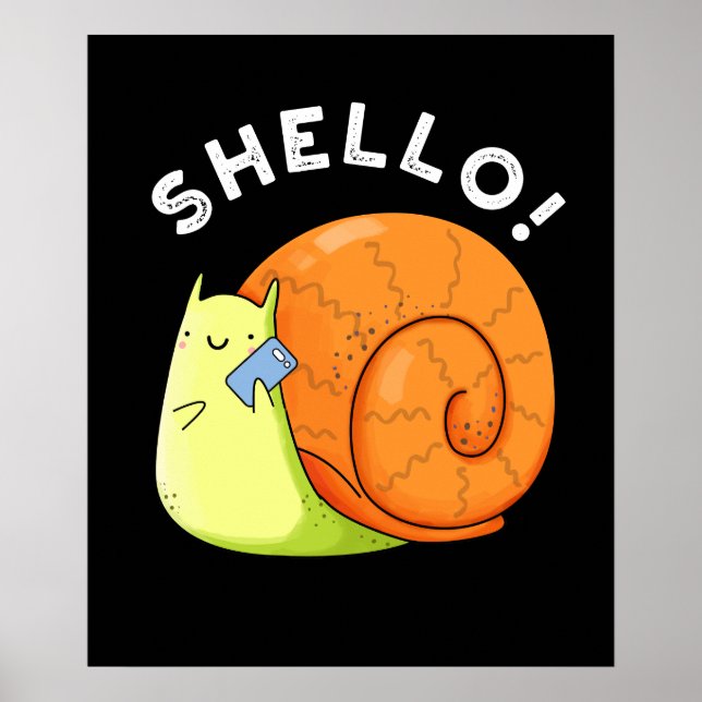Shello Funny Snail Handy Pub Dark BG Poster (Vorne)