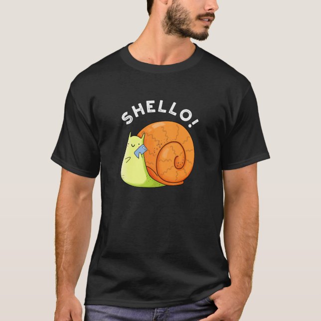 Shello Funny Snail Handy Pub Dark BG T-Shirt (Vorderseite)
