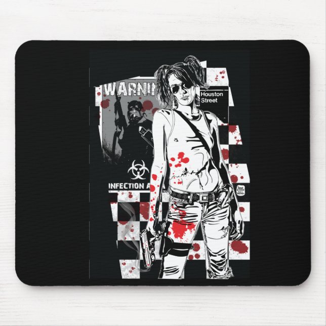 Shelly-Zombie-Jäger Mousepad (Vorne)