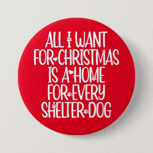 Shelter Hund Weihnachtsknopf Button